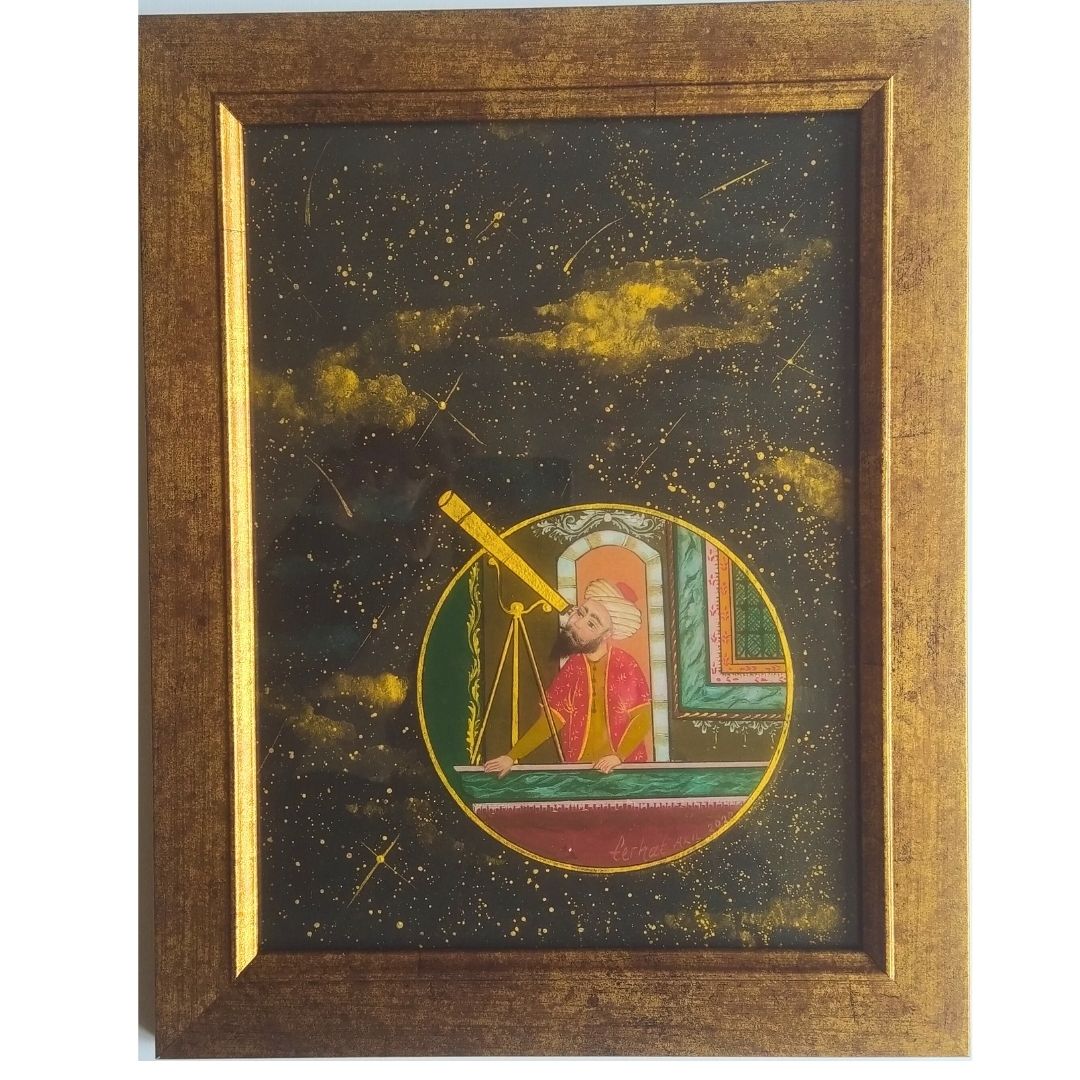 Minyatür Tablo 25x32 cm Tıpkı Basım Astronomi Figürü