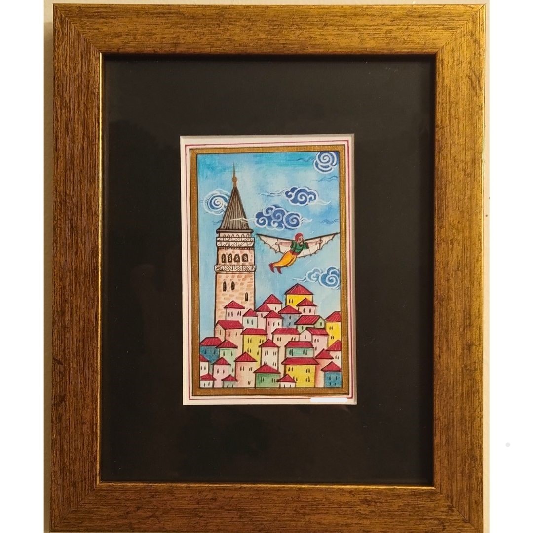 Minyatür 21x18 cm Hazerfen ve Galata