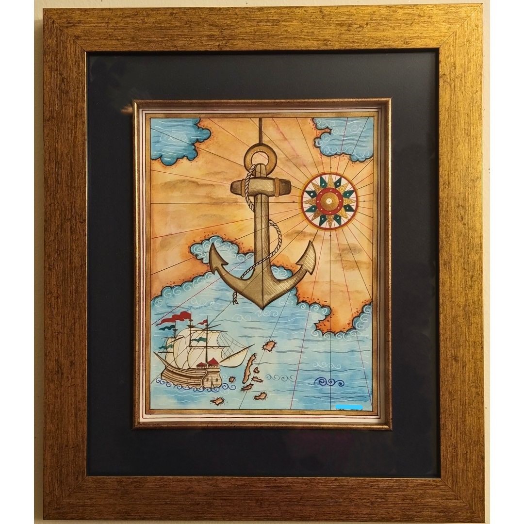 Minyatür 30x35 cm Çapa ve Kadırga