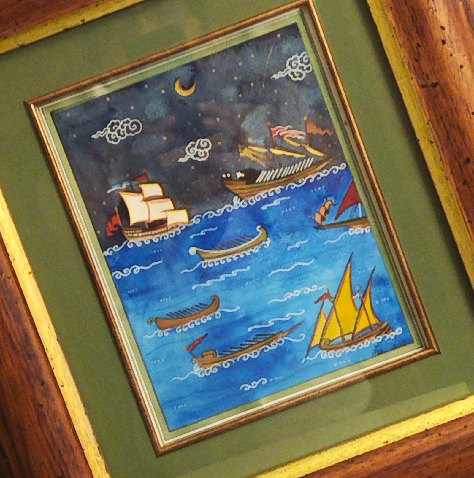 Minyatür 43x38 cm Eski Zaman Gemileri RENKLİ