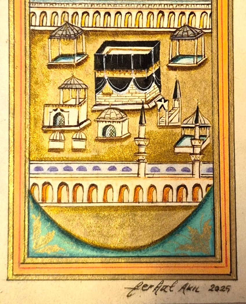 MİNYATÜR ÇERÇEVESİZ ORJİNAL ’’KABE-İ MUAZZAMA’’ 18X27 CM 