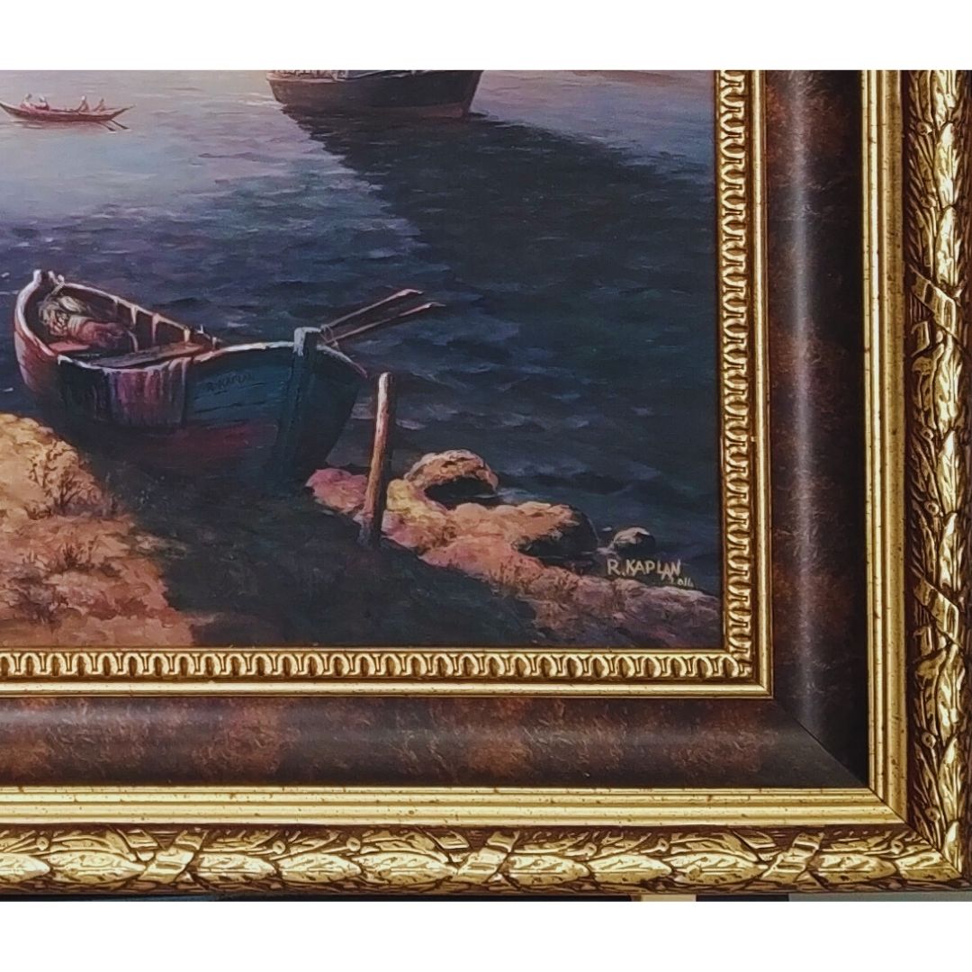 Yağlı Boya Tablo 140X105 cm Yelkenli ve Kız Kulesi