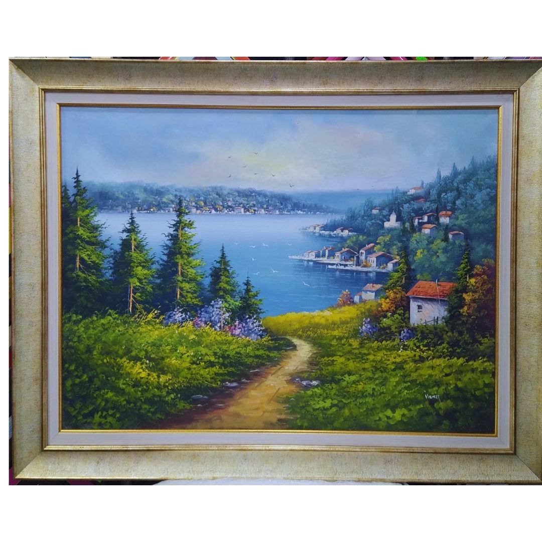 Yağlı Boya Tablo 94X75 cm Denize inen Patika 