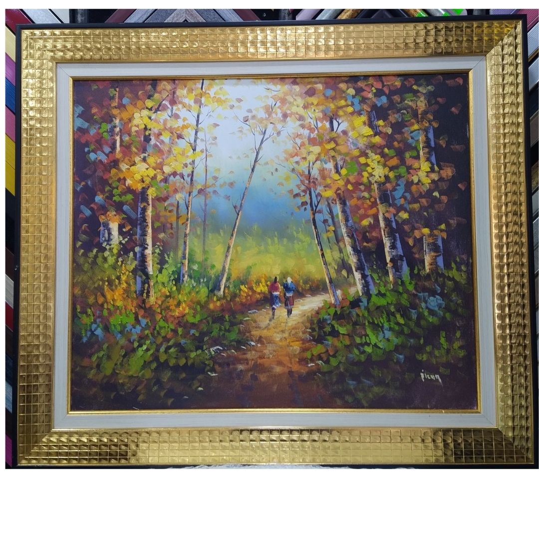 Yağlı Boya Tablo 75X65 cm Sonbahar ve iki kadın