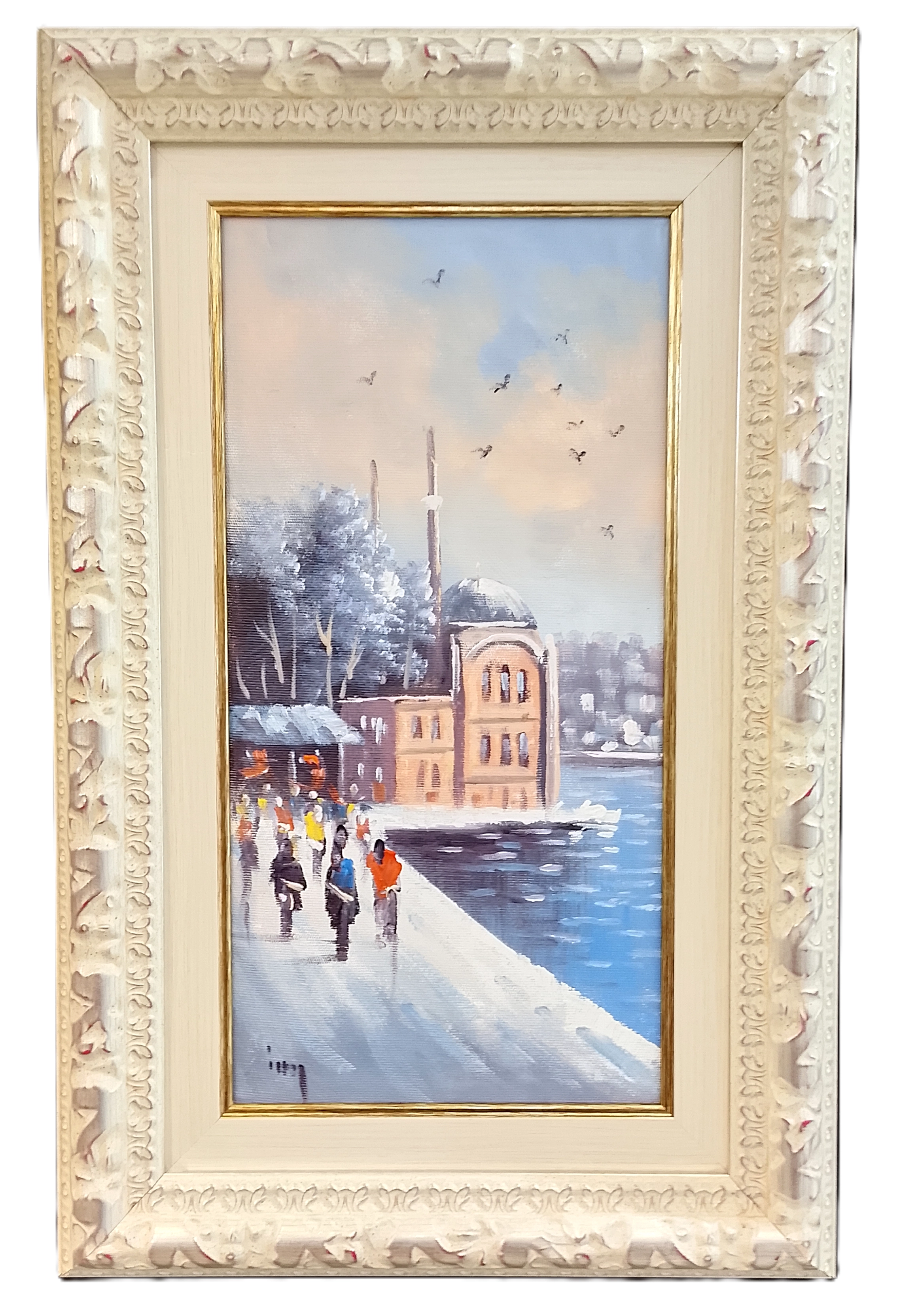 Yağlı Boya Tablo 55x36 cm orijinal 55x36 cm BEBEK CAMİ MANZARA