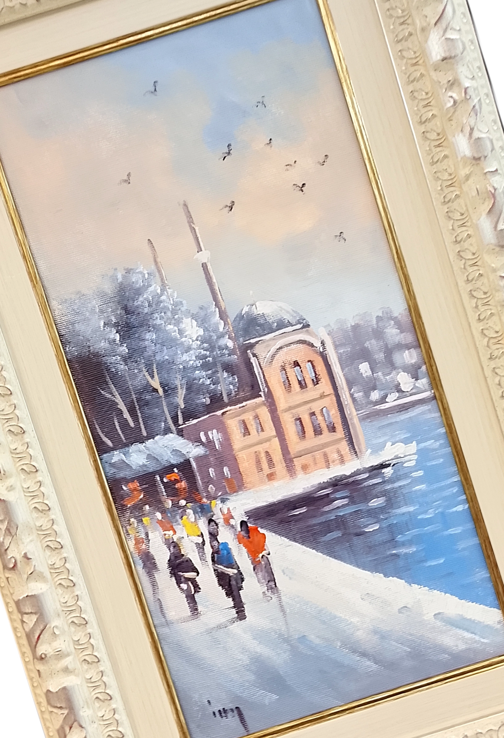 Yağlı Boya Tablo 55x36 cm orijinal 55x36 cm BEBEK CAMİ MANZARA