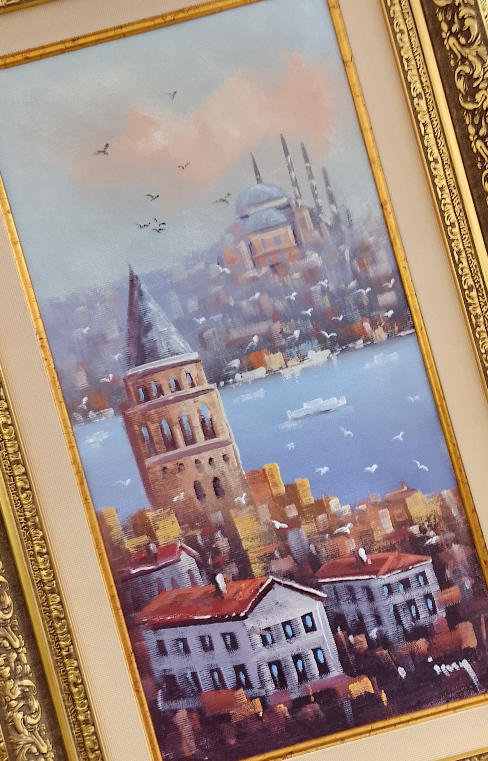 Yağlı Boya Tablo 55x36 cm GALATA MANZARA
