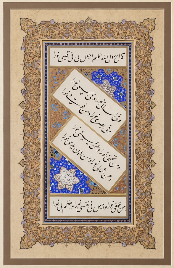İslami Tablo 51X63 cm Tıpkı Basım Hat Sanatı Dekoratif Çerçeveli ’’Hadis-i Şerif ’’