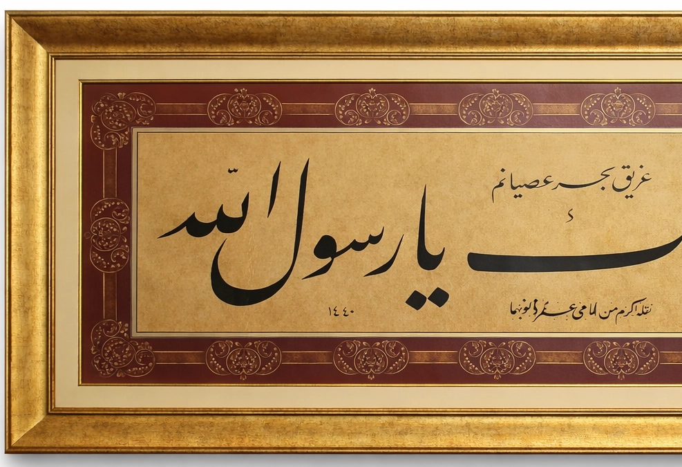 Hat Tablo El Yazması  80X160 cm DAHİLEK YA RESULALLAH