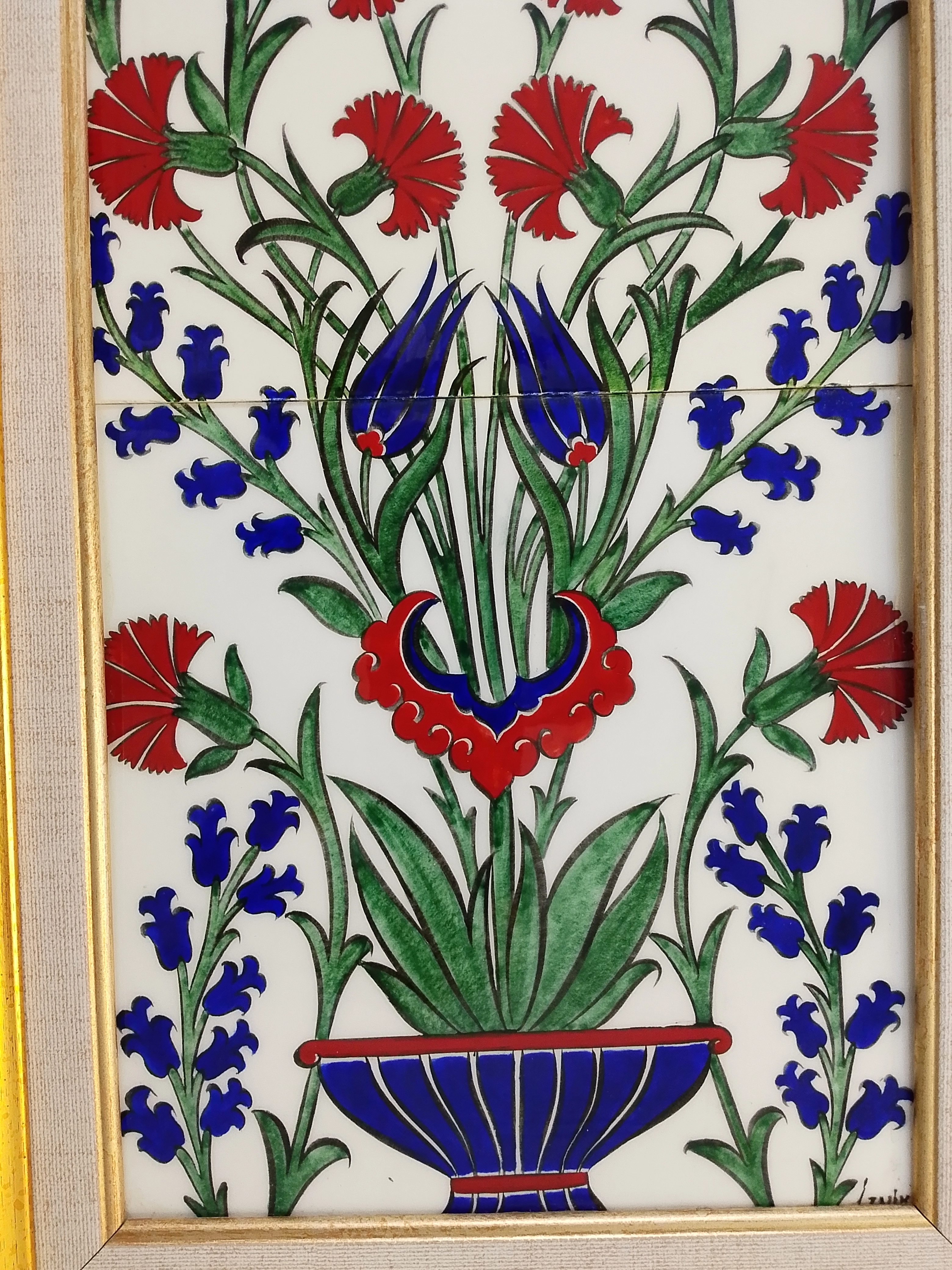 İZNİK ÇİNİ PANO 35X55 CM ÇERÇEVELİ 
