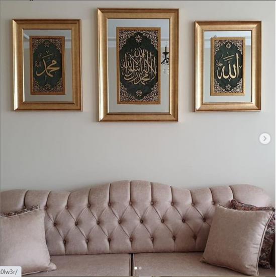 3’lü Takım Aynalı  Çerçeveli 